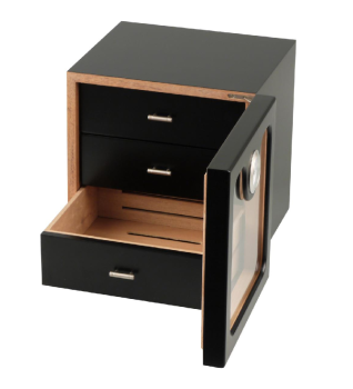 Preview: Humidor "Cube schwarz" für 50 Zigarren